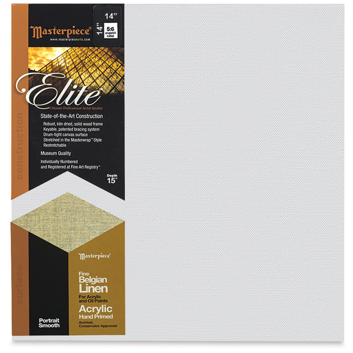 Masterpiece Elite Portrait Smooth Canvas - 14" x 14", Acrylic Primed front