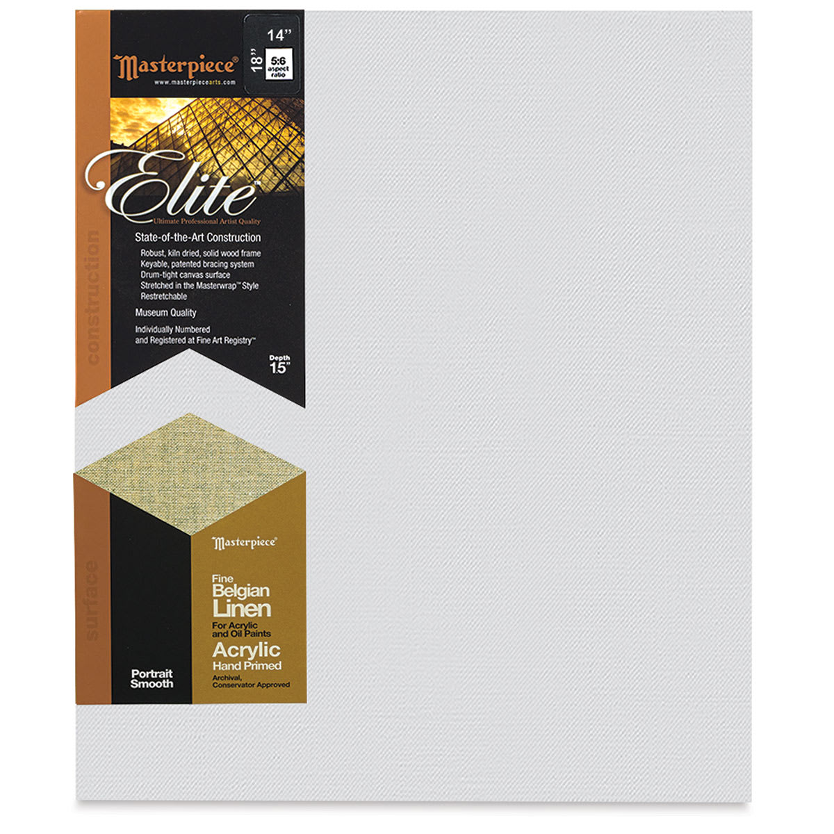 Masterpiece Elite Portrait Smooth Canvas - 14" x 18", Acrylic Primed front