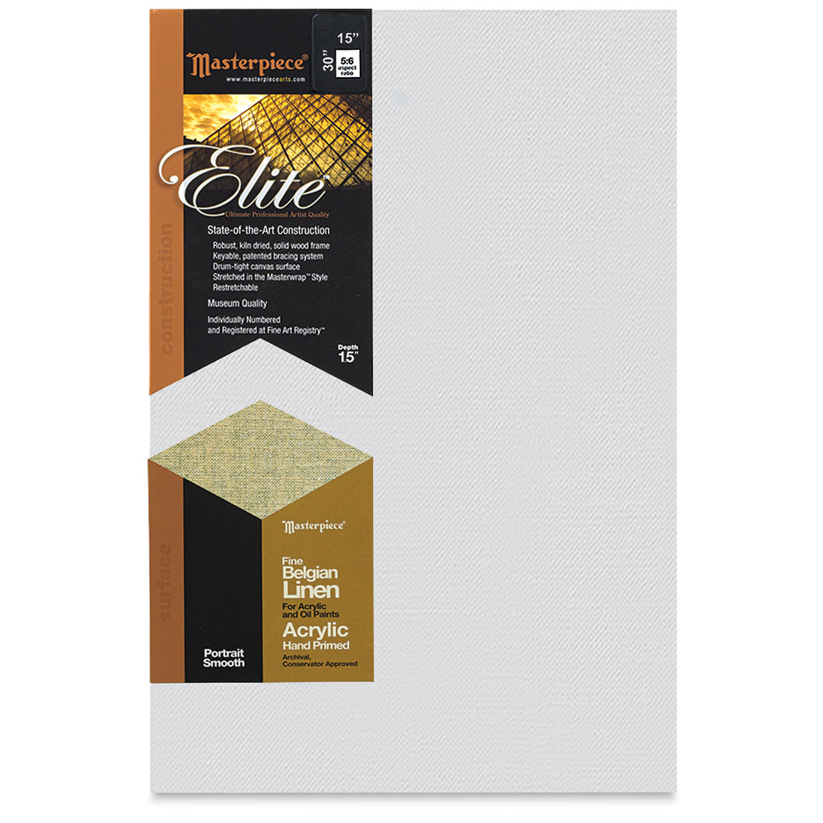Masterpiece Elite Portrait Smooth Canvas - 15" x 30", Acrylic Primed front