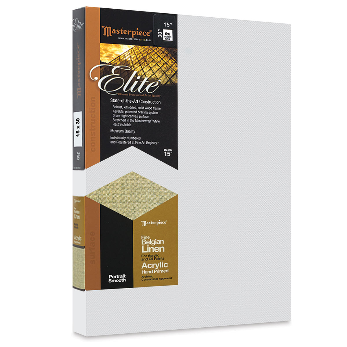 Masterpiece Elite Portrait Smooth Canvas - 15" x 30", Acrylic Primed