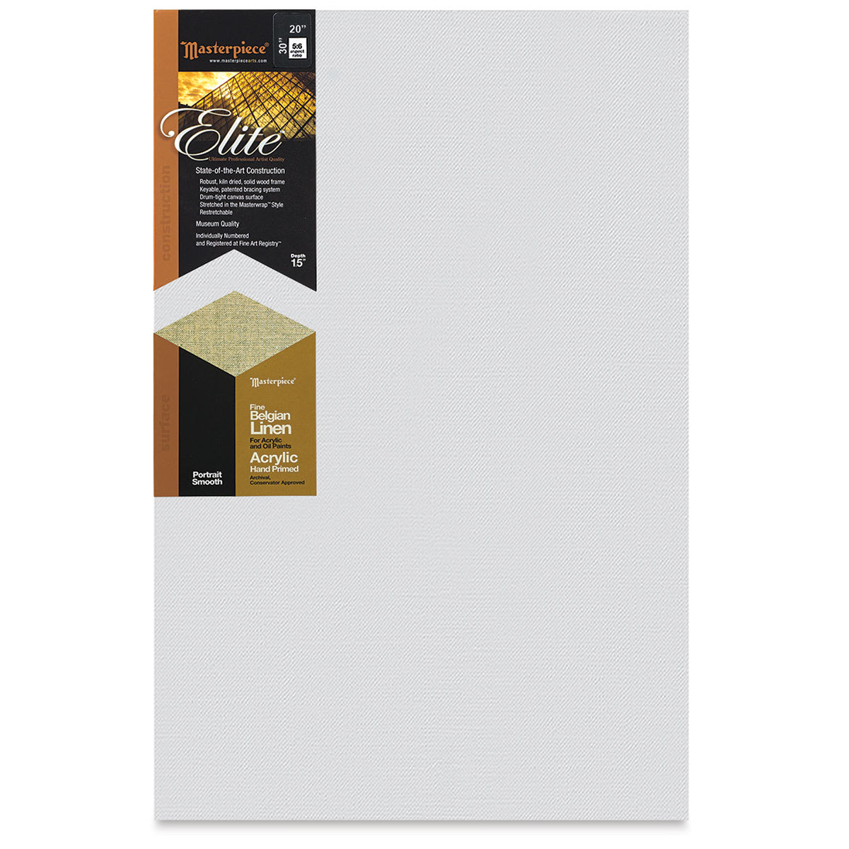 Masterpiece Elite Portrait Smooth Canvas - 20" x 30", Acrylic Primed front