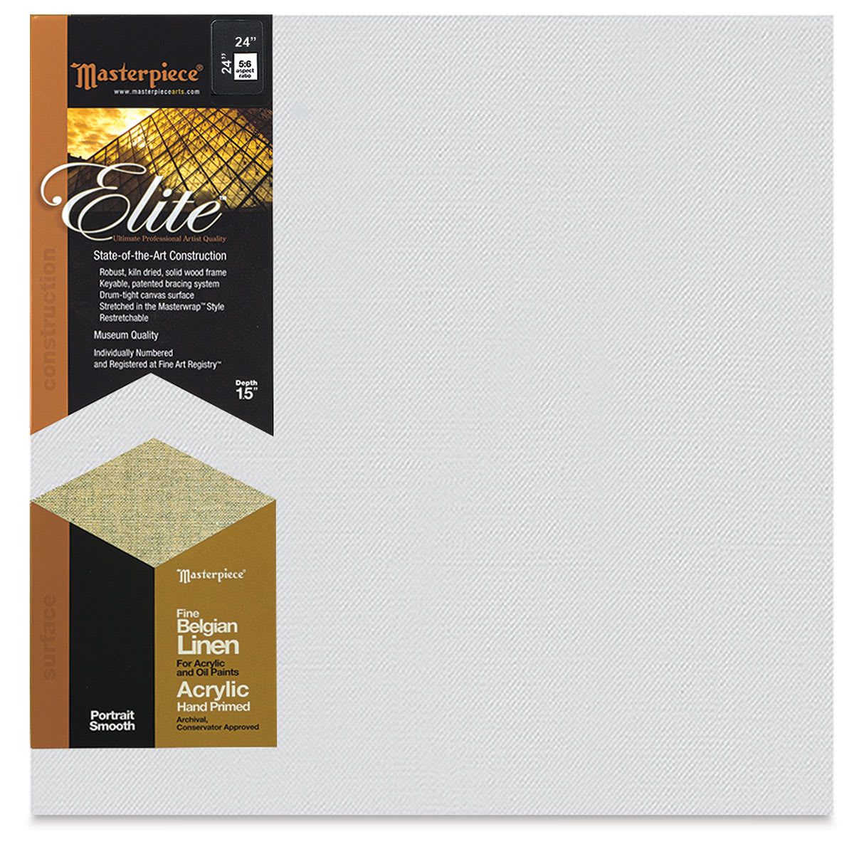 Masterpiece Elite Portrait Smooth Canvas - 24" x 24", Acrylic Primed front