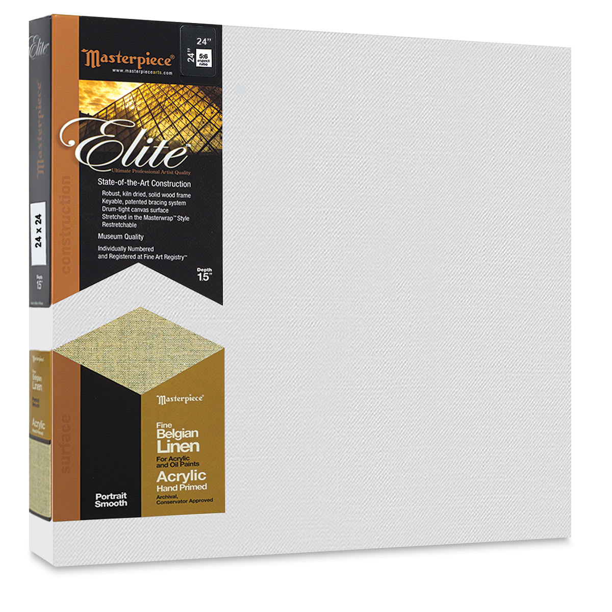 Masterpiece Elite Portrait Smooth Canvas - 24" x 24", Acrylic Primed