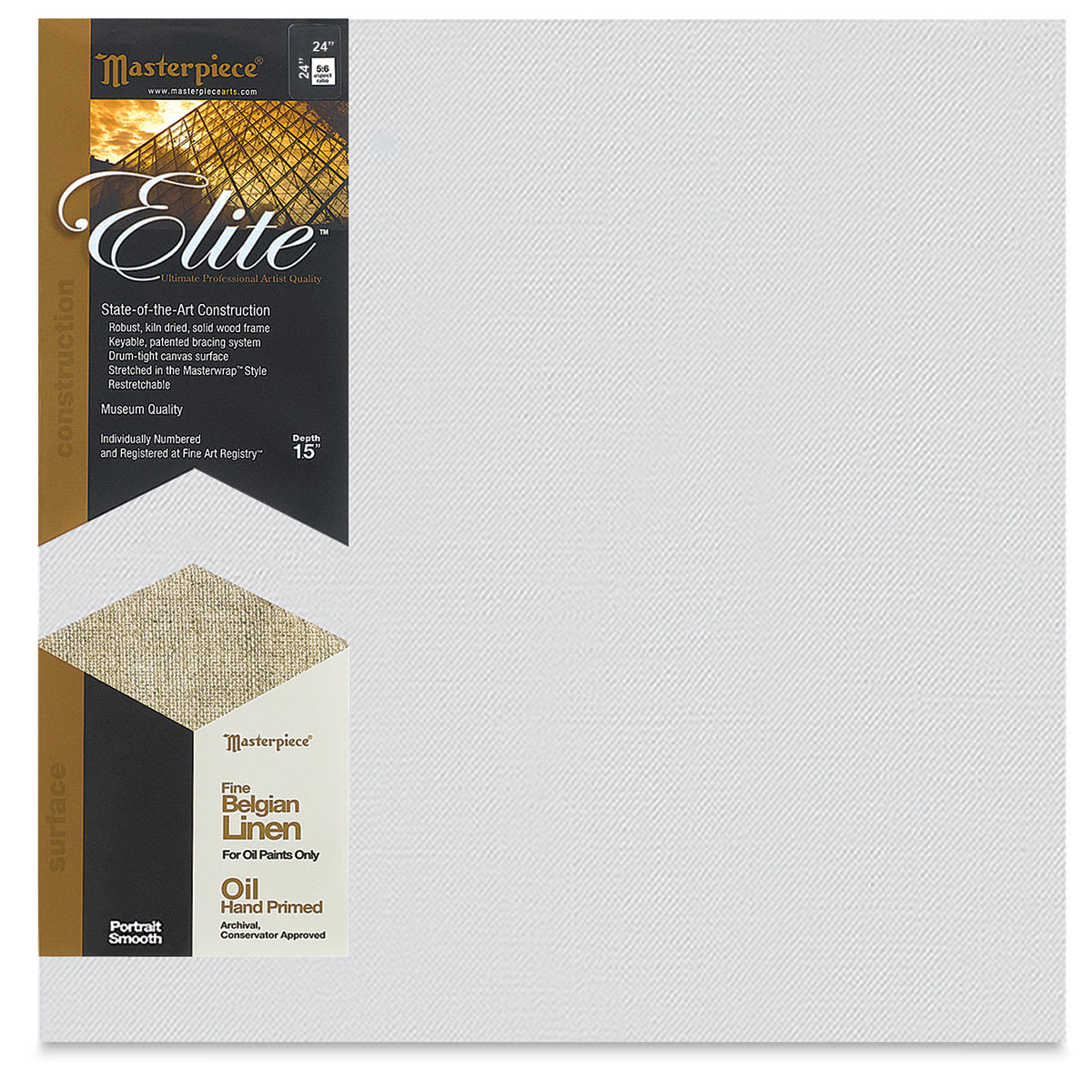 Masterpiece Elite Portrait Smooth Canvas - 24" x 24", Oil Primed