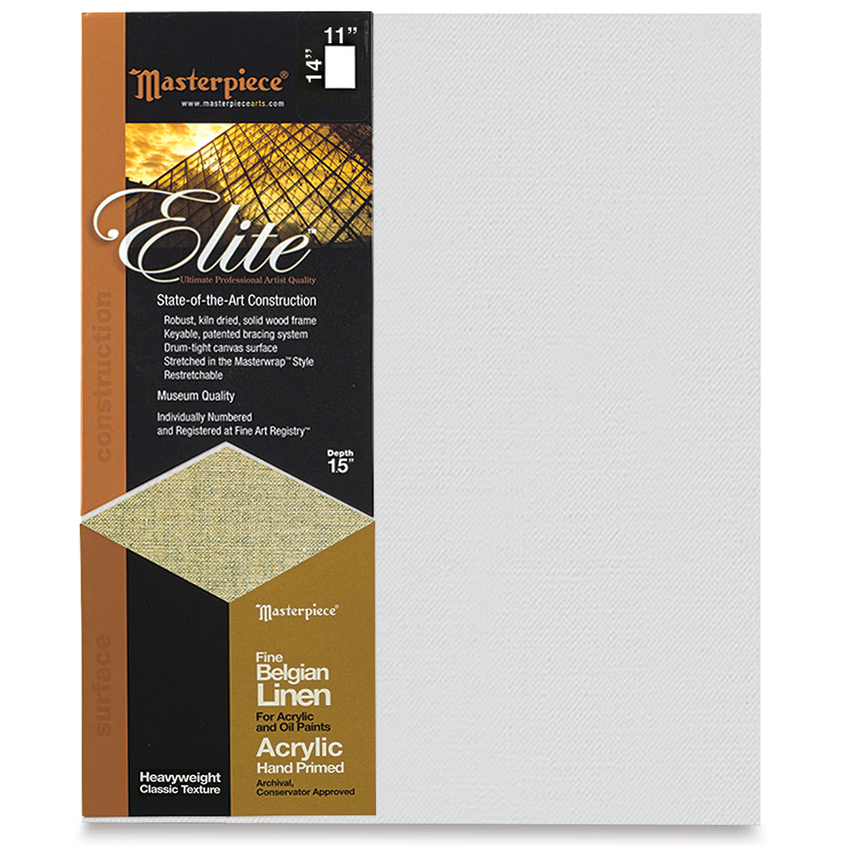 Masterpiece Elite Heavyweight Canvas - 11" x 14", Acrylic Primed