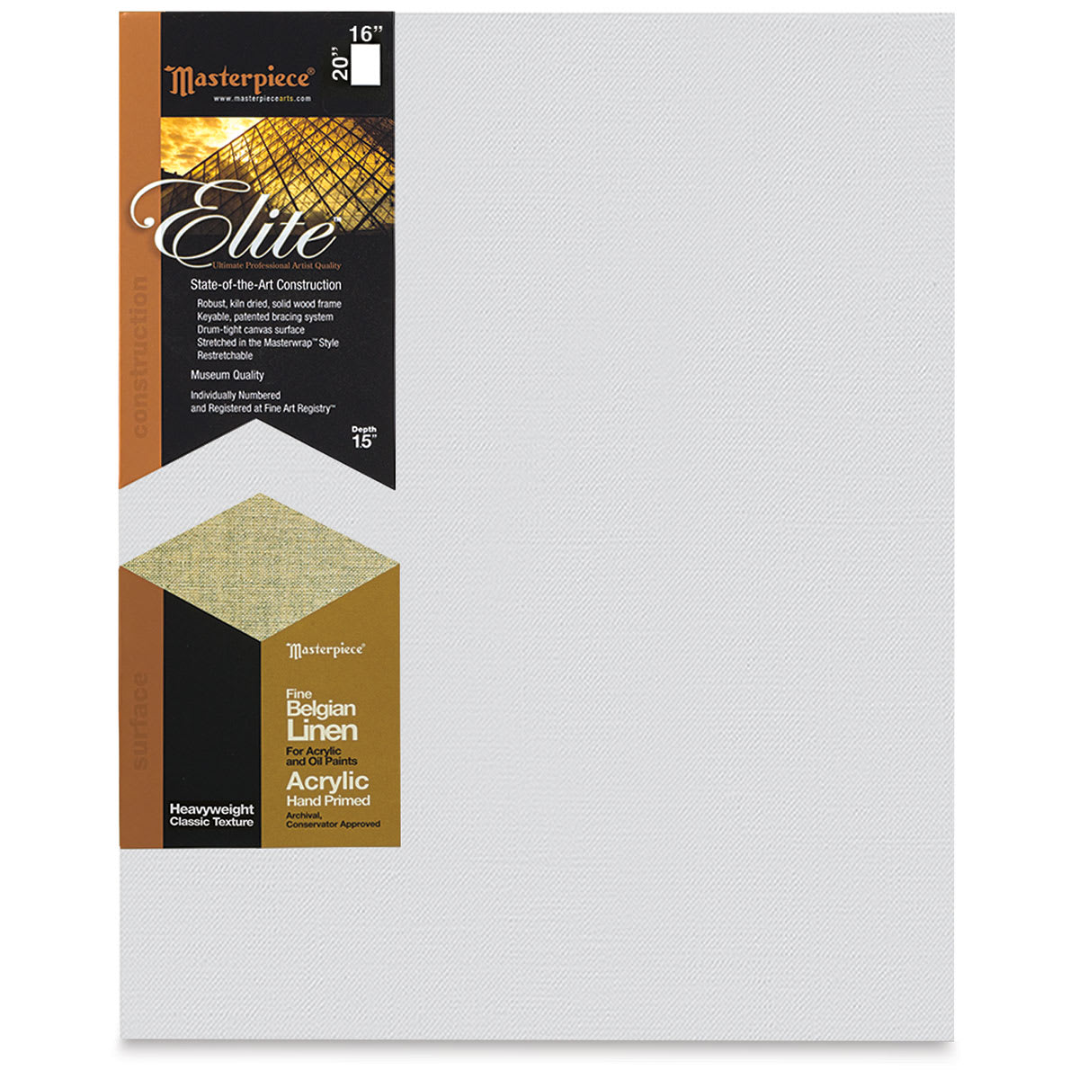 Masterpiece Elite Heavyweight Canvas - 16" x 20", Acrylic Primed