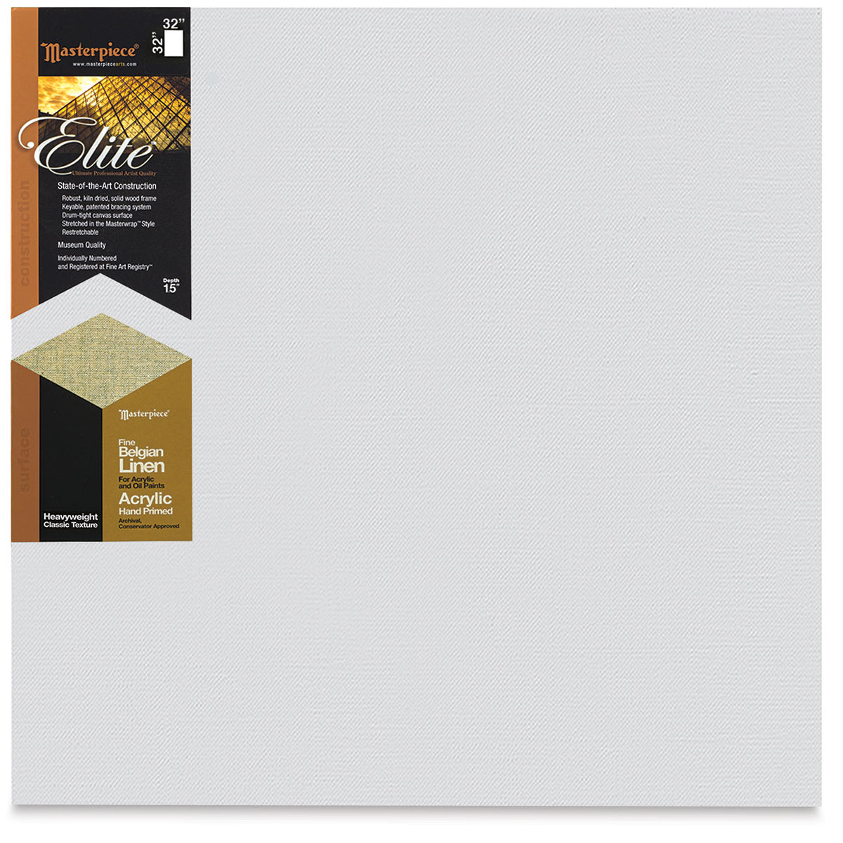 Masterpiece Elite Heavyweight Canvas - 32" x 32", Acrylic Primed