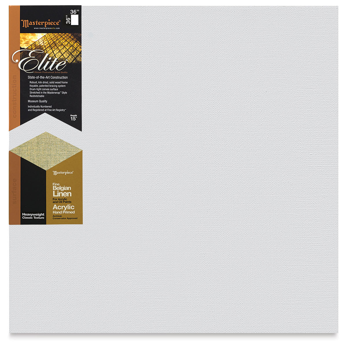 Masterpiece Elite Heavyweight Canvas - 36" x 36", Acrylic Primed
