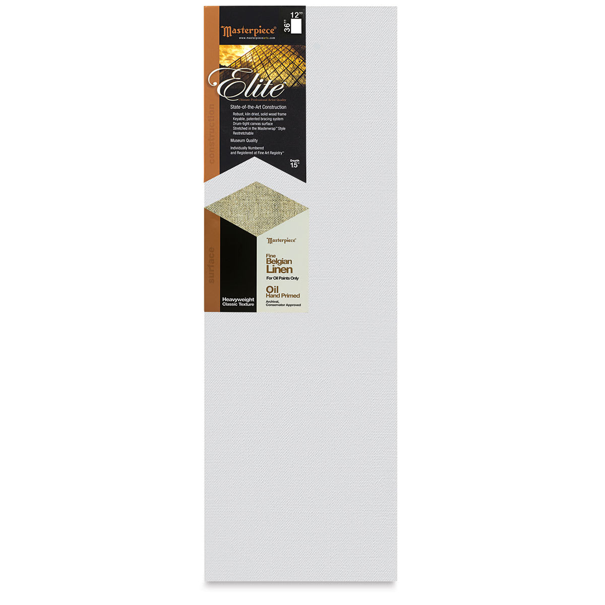 Masterpiece Elite Heavyweight Canvas - 12" x 36", Oil Primed