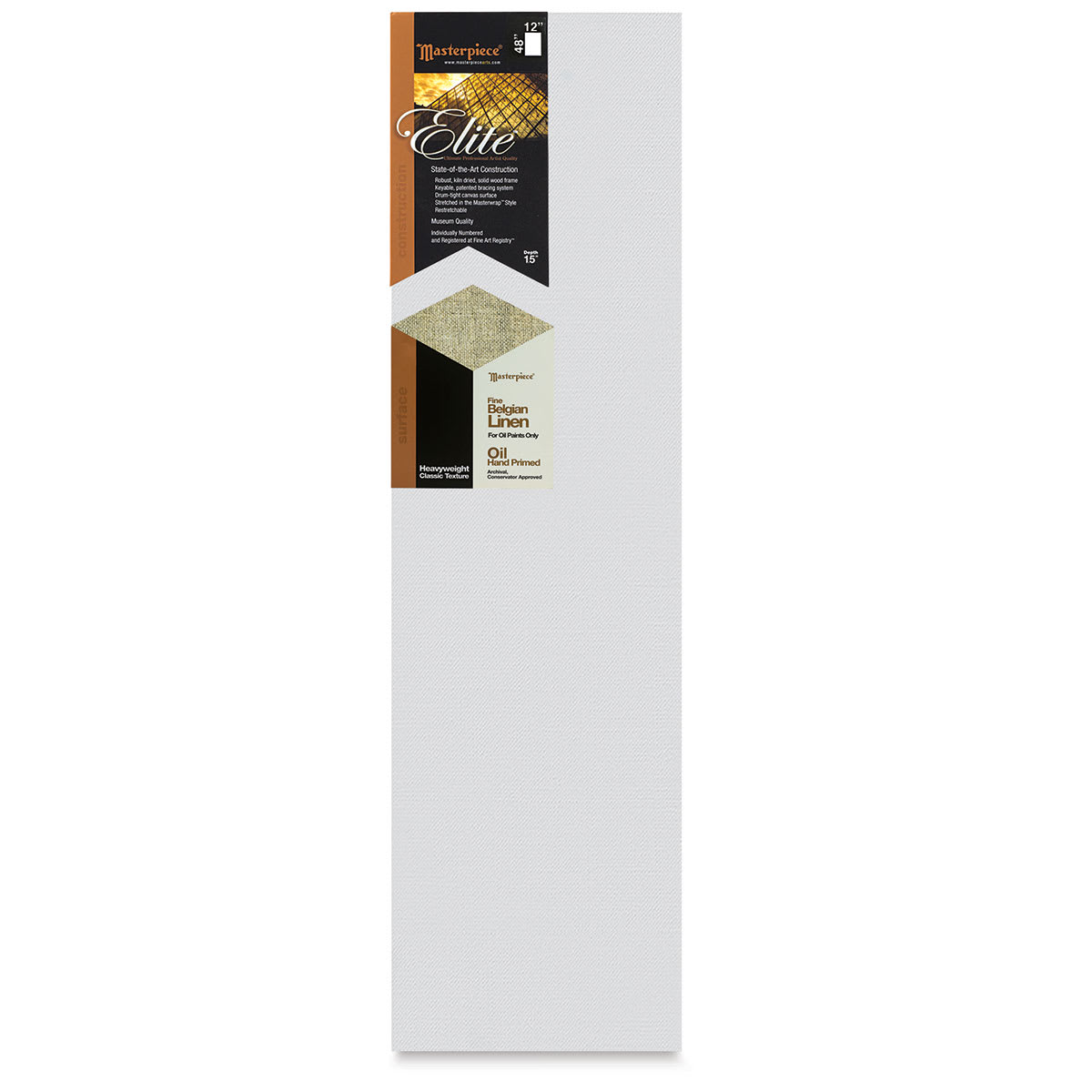 Masterpiece Elite Heavyweight Canvas - 12" x 48", Oil Primed