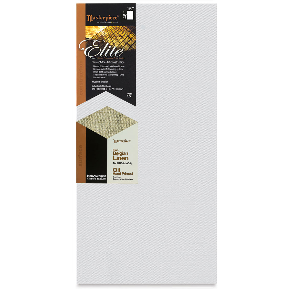 Masterpiece Elite Heavyweight Canvas - 15" x 48", Oil Primed