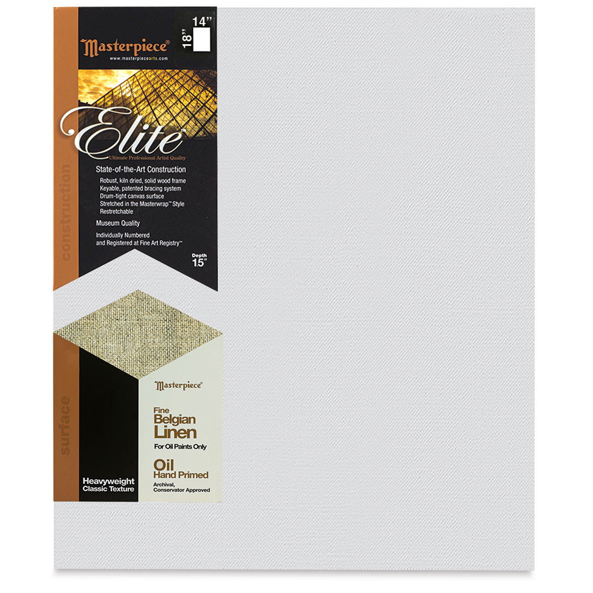 Masterpiece Elite Heavyweight Canvas - 14" x 18", Oil Primed
