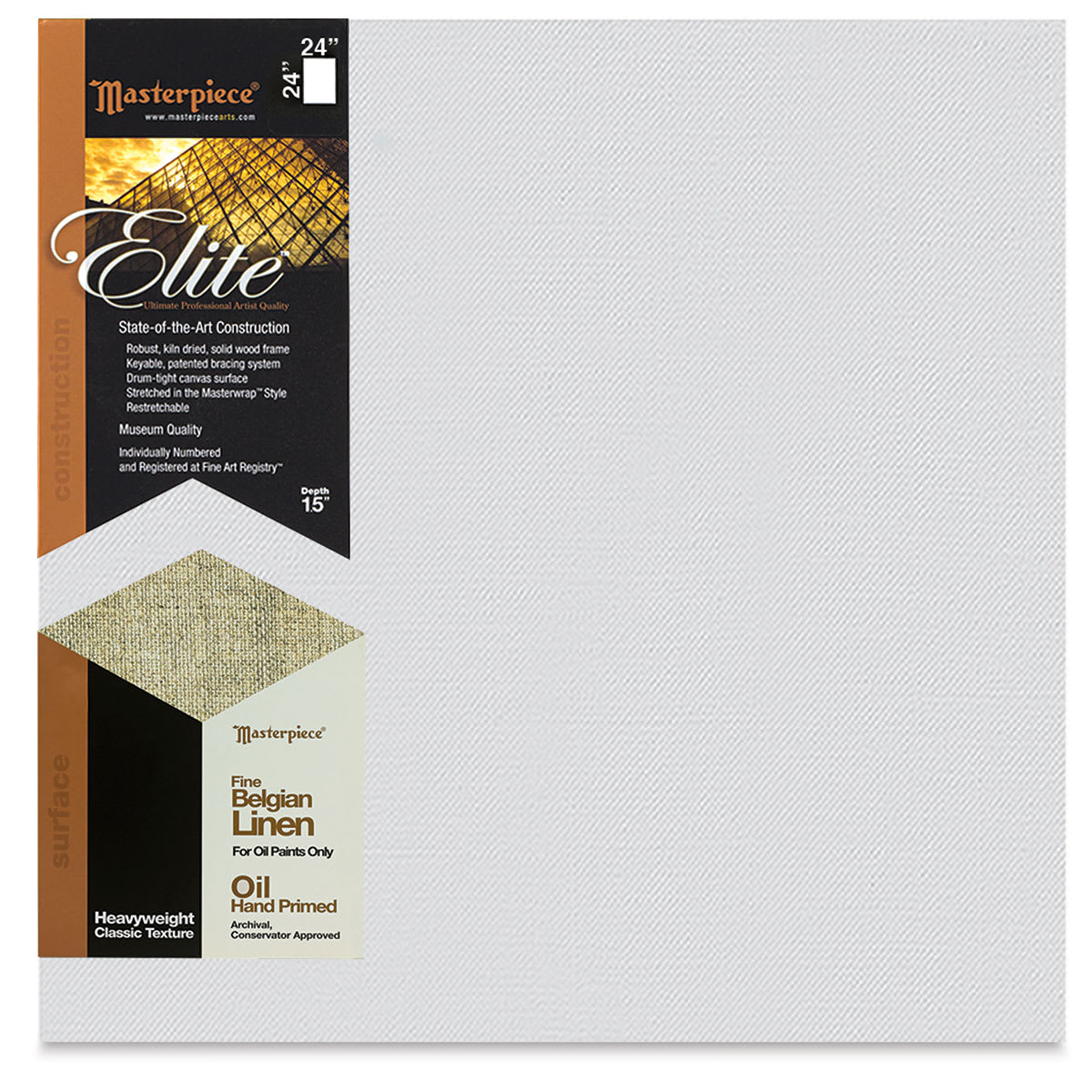 Masterpiece Elite Heavyweight Canvas - 24" x 24", Oil Primed
