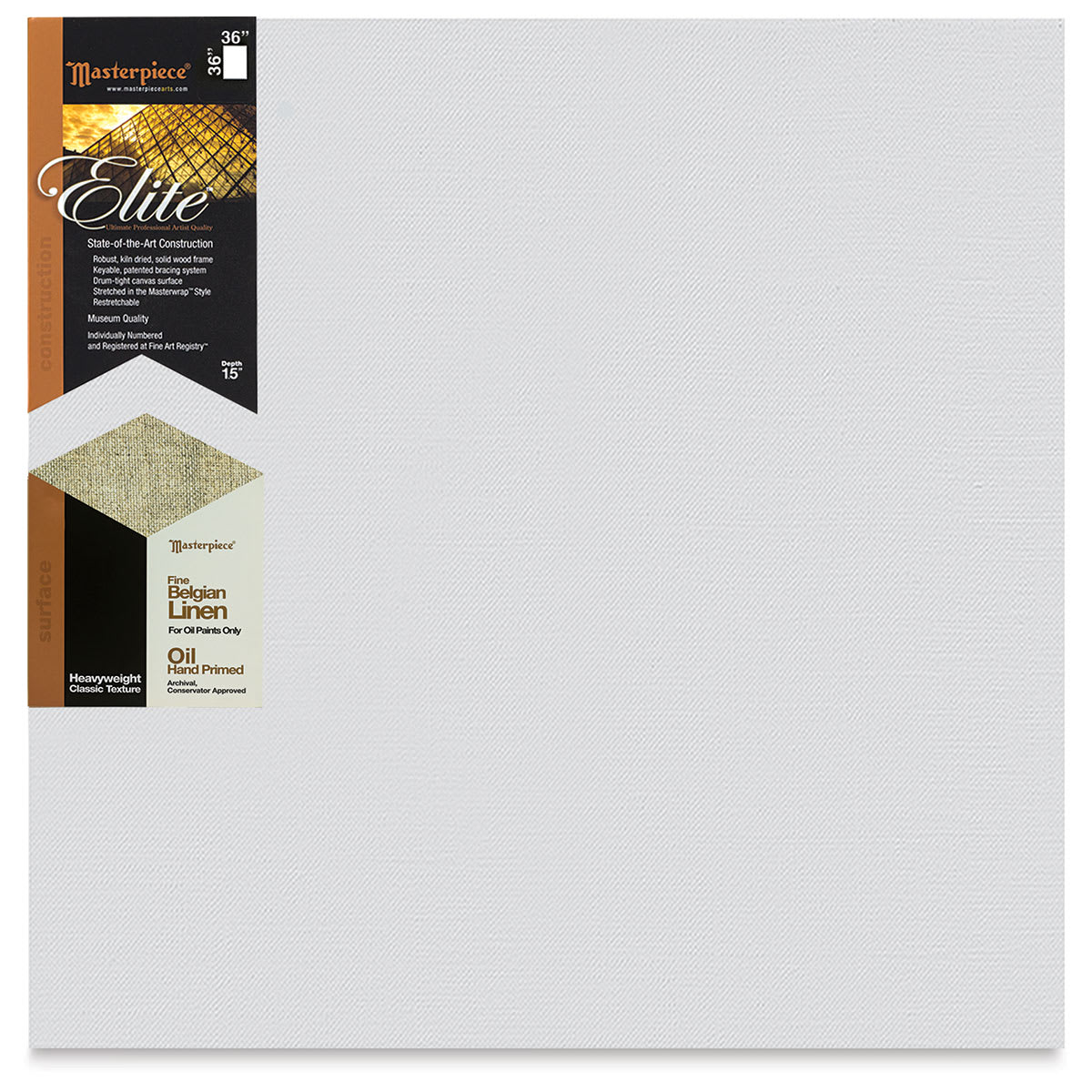 Masterpiece Elite Heavyweight Canvas - 36" x 36", Oil Primed