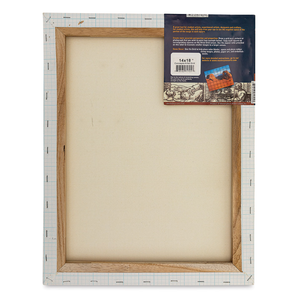 The Artist Grid 3/4" Profile Cotton Canvas - 14" x 18", Artist Grid back