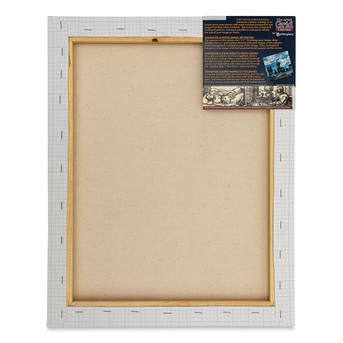 The Artist Grid 3/4" Profile Cotton Canvas - 16" x 20", Artist Grid back