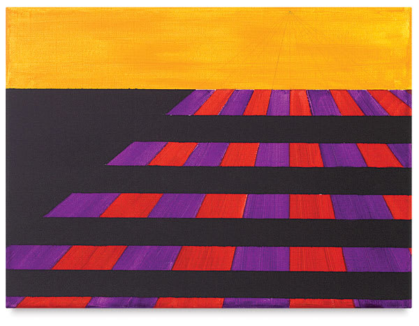 The Artist Grid Cotton Canvas - Painted canvas showing perspective
