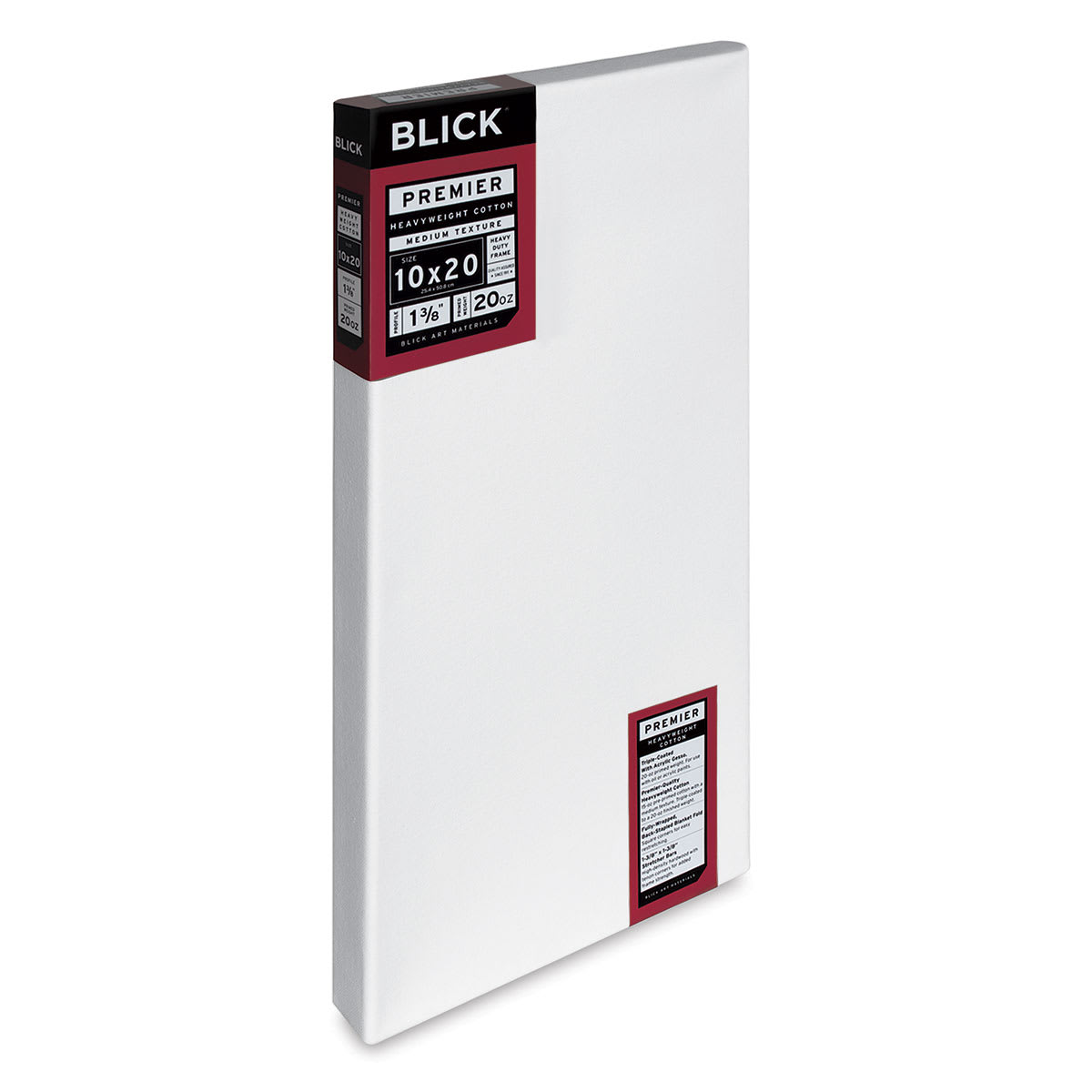 Blick Premier Heavyweight Stretched Cotton Canvas - 10" x 20", 1-3/8" Profile side view