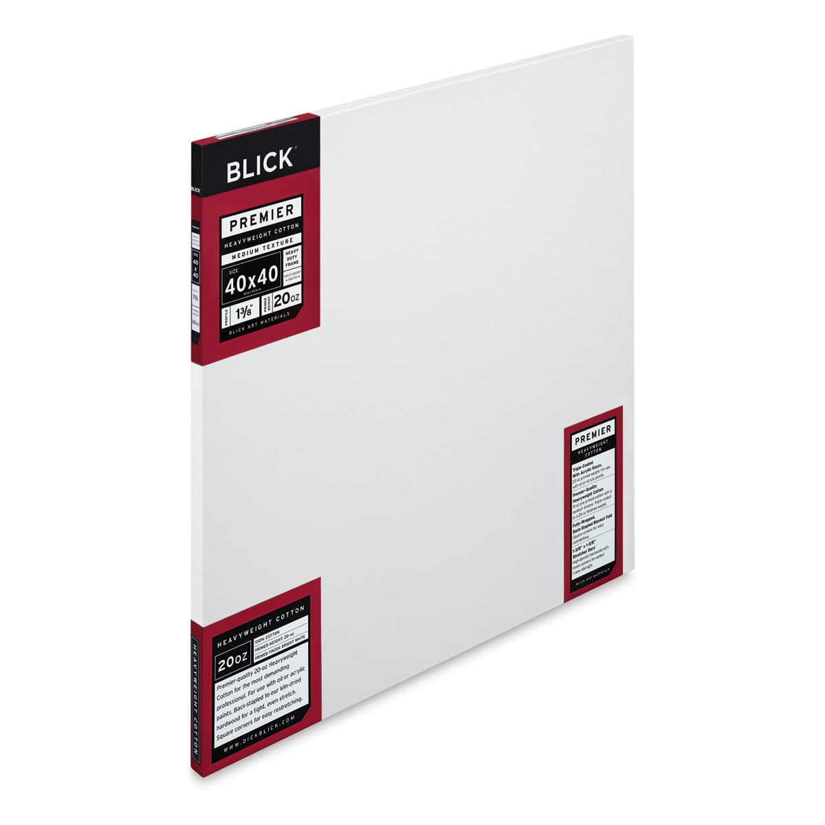 Blick Premier Heavyweight Stretched Cotton Canvas - 40" x 40", 1-3/8" Profile side view