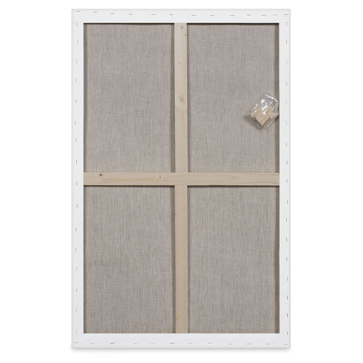 Blick Studio Linen Stretched Canvas - Back view of large 3/4" canvas, showing cross-bracing