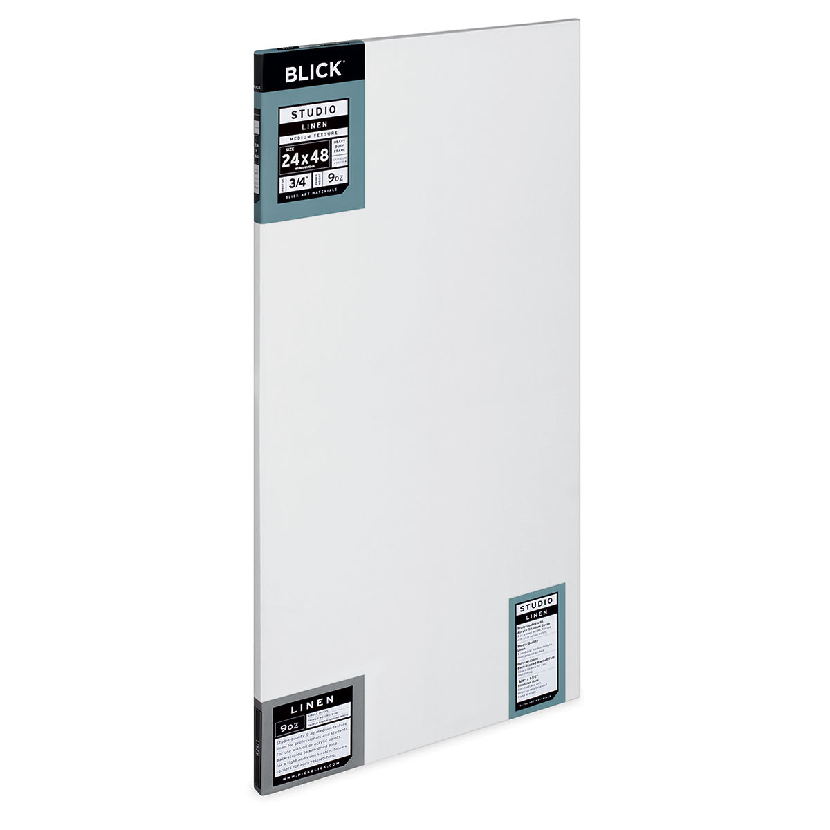 Blick Studio Linen Stretched Canvas - 24" x 48", Traditional 3/4" Profile (side view)