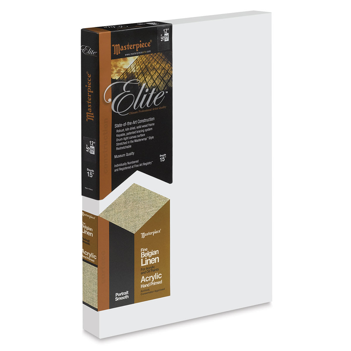 Masterpiece Elite Portrait Smooth Canvas - 12" x 16", Acrylic Primed