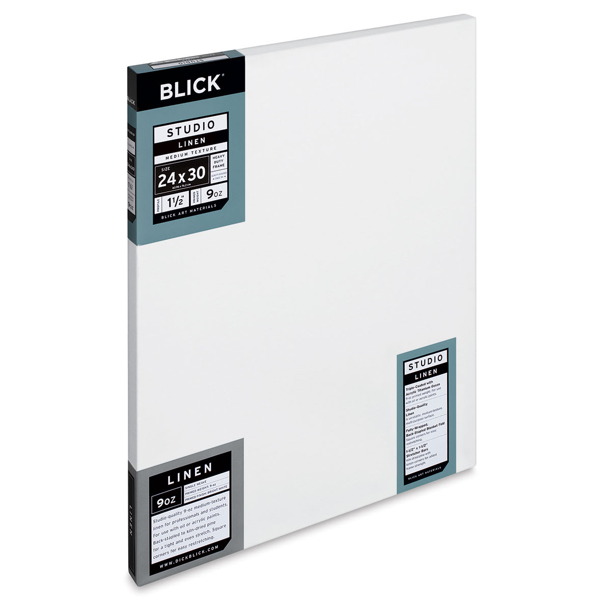 Blick Studio Linen Stretched Canvas - 24" x 30", Gallery 1-1/2" Profile (side view)