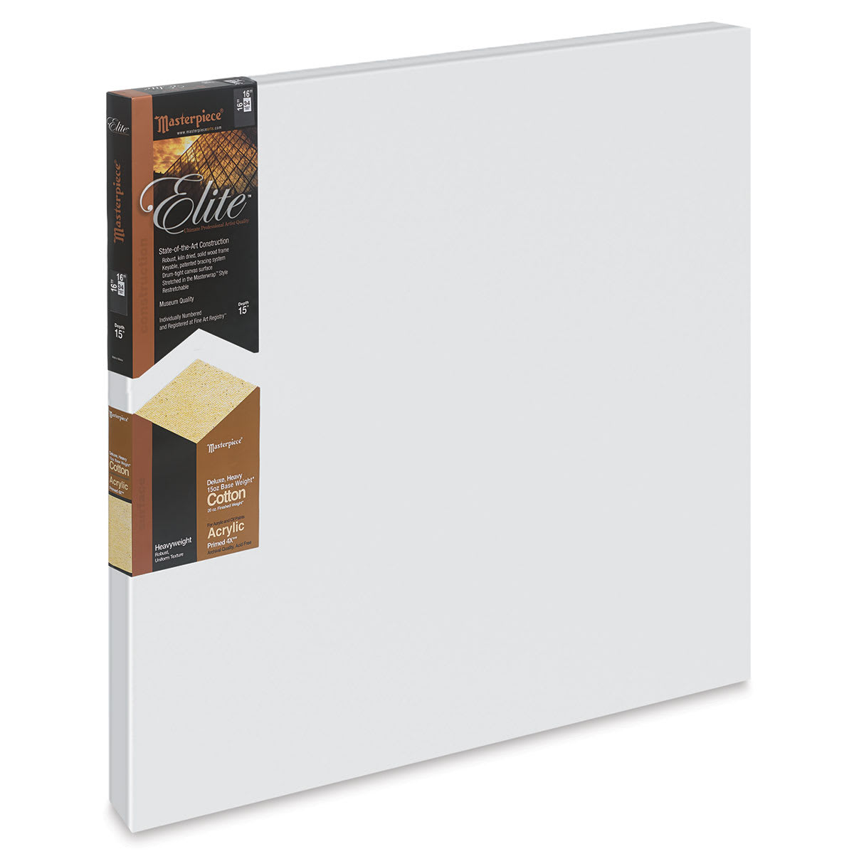 Masterpiece Elite Cotton Canvas - 16" x 16", Acrylic Primed