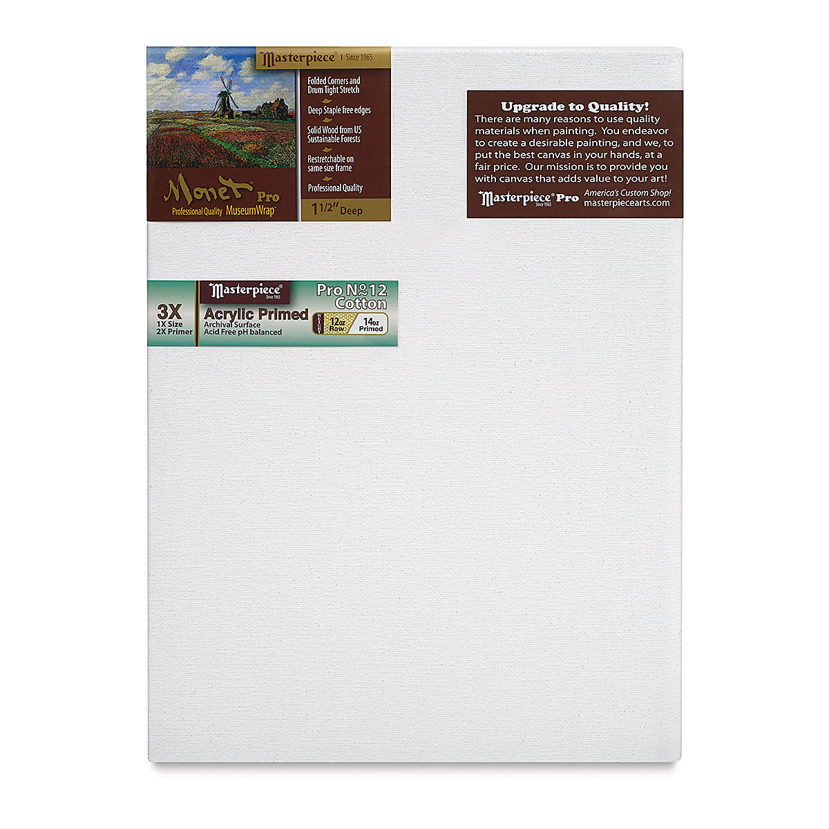Masterpiece Monet Pro Sausalito Cotton Canvas - 9" x 12", Acrylic-Primed front