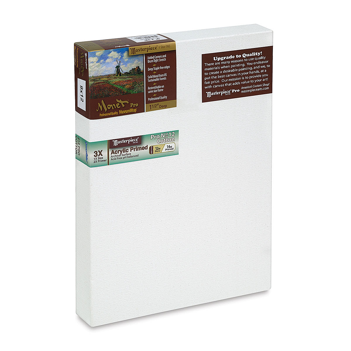 Masterpiece Monet Pro Sausalito Cotton Canvas - 9" x 12", Acrylic-Primed