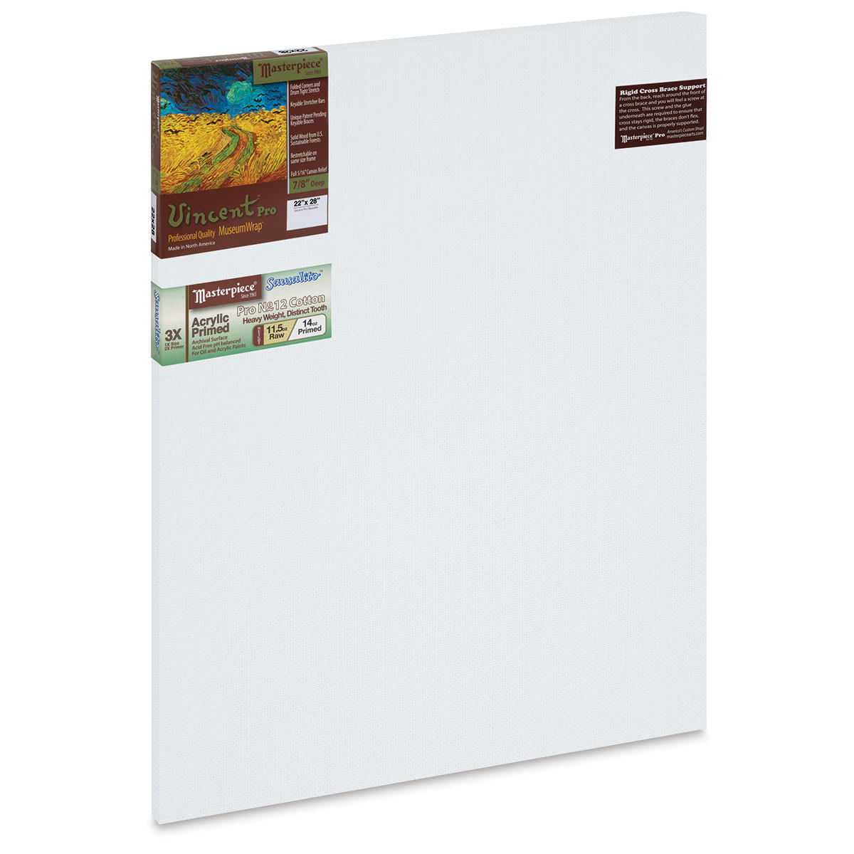 Masterpiece Vincent Pro Sausalito Cotton Canvas - 22" x 28", Acrylic Primed