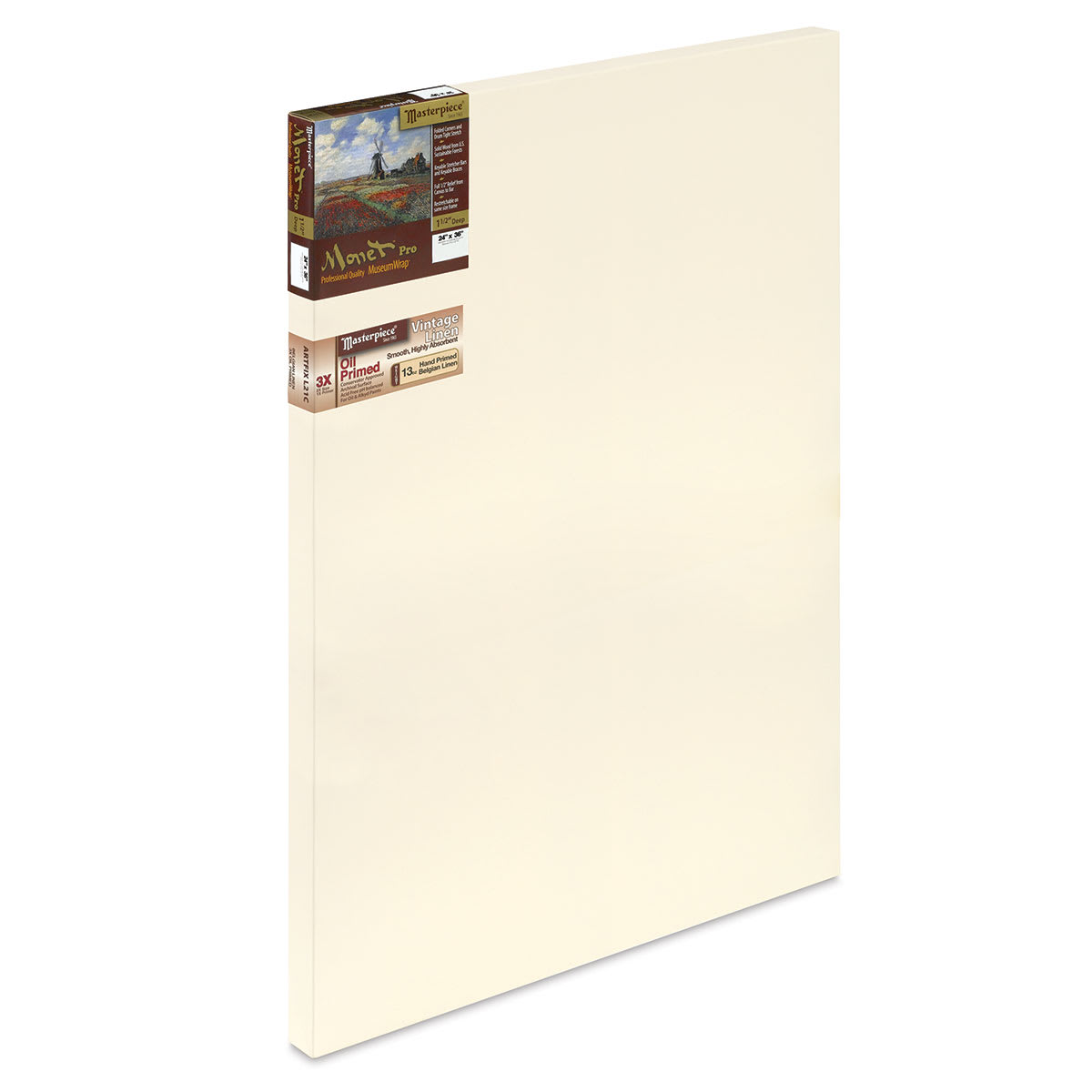 Masterpiece Monet Pro Linen Canvas - 24" x 36", Oil Primed