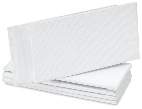 Blick Studio Mini Canvas Panel - 2'' x 4'', White, Pkg of 6