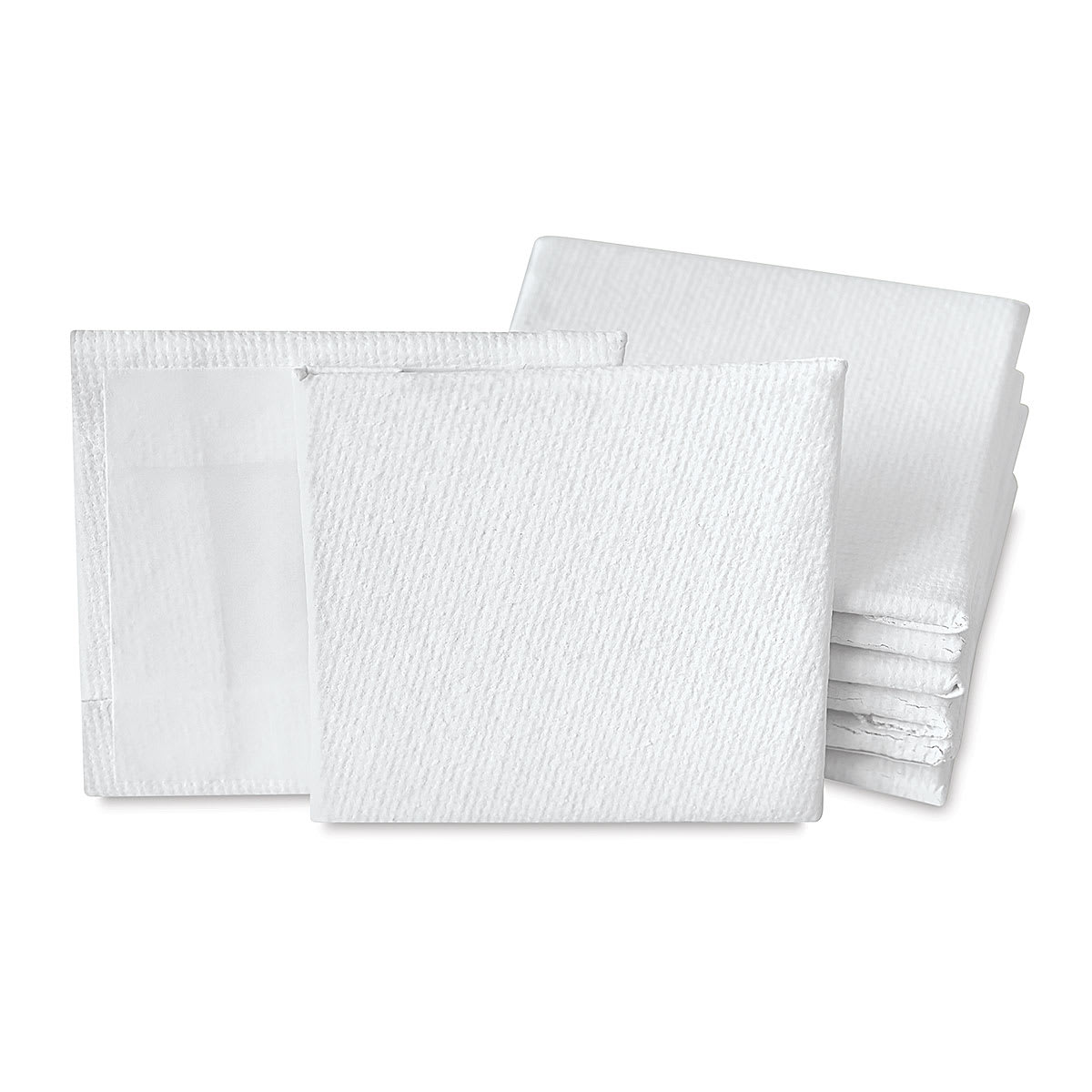 Blick Mini Canvas Panel - 8 2'' x 2'' White panels shown stacked and upright