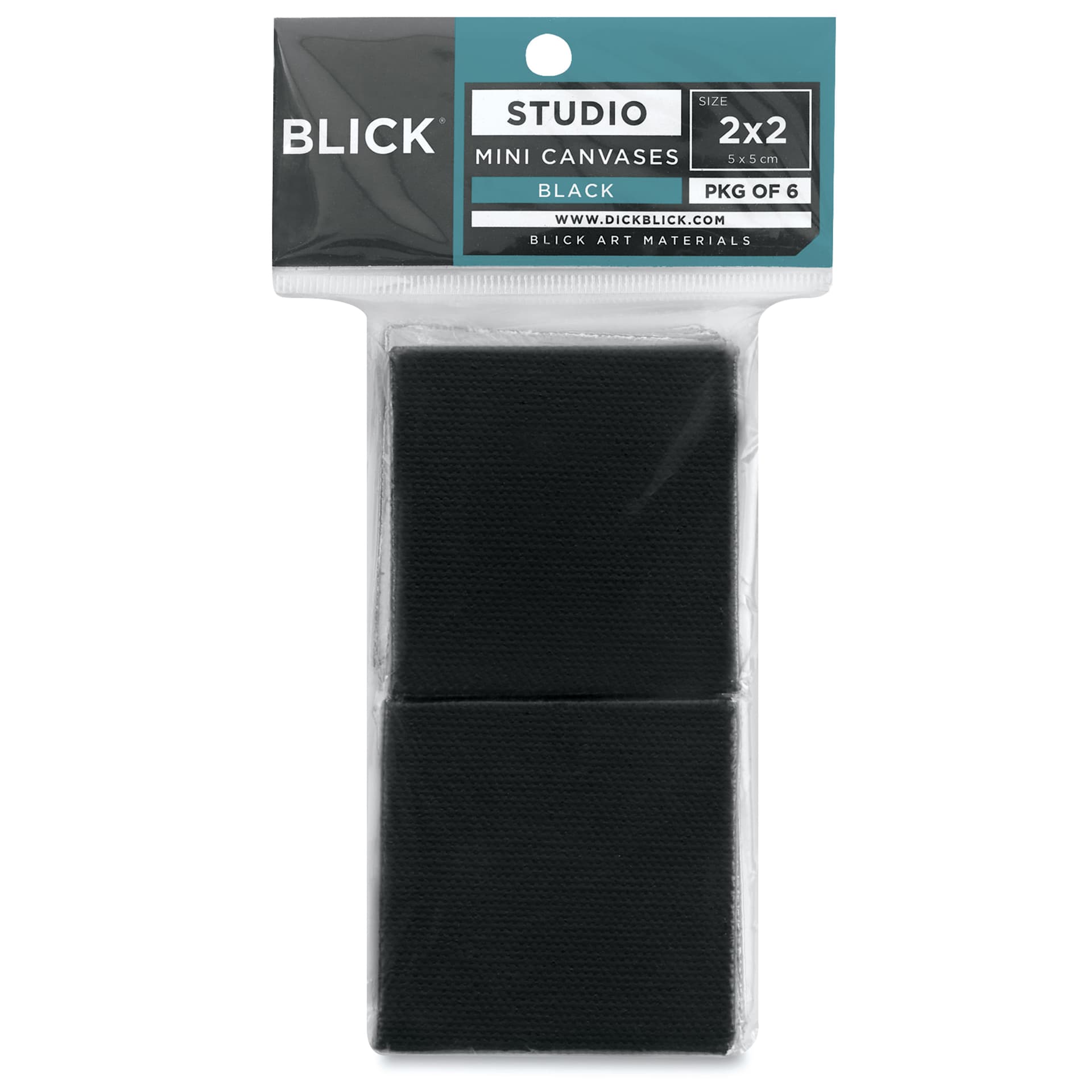 Blick Studio Mini Cotton Canvas - 2" x 2", Black, Pkg of 6, in packaging