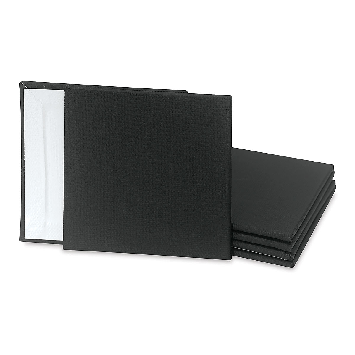 Blick Studio Mini Canvas Panel - 3'' x 3'', Black, Pkg of 6