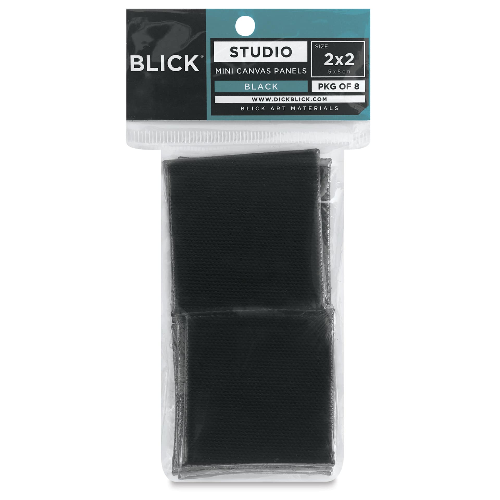 Blick Studio Mini Canvas Panel - 2" x 2", Black, Pkg of 8 front of package