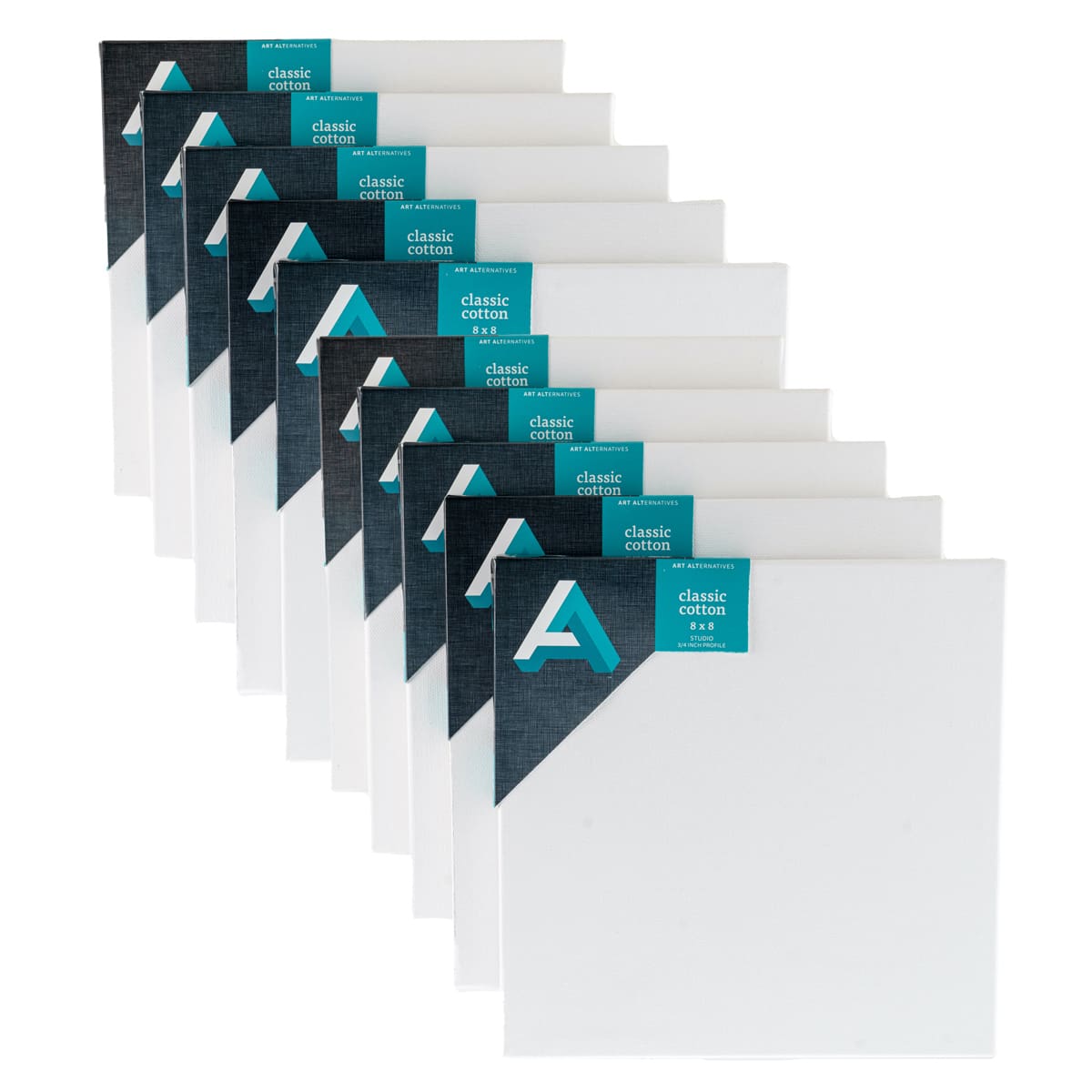 Art Alternatives Classic Cotton Stretched Canvas, Studio, .75 in Profile, 8 in x 8 in