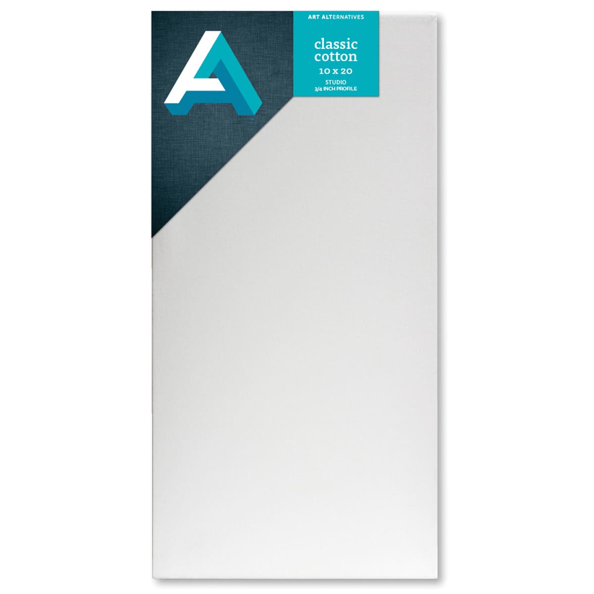 Art Alternatives Classic Cotton Stretched Canvas, Studio, .75 in Profile, 10 in x 20 in
