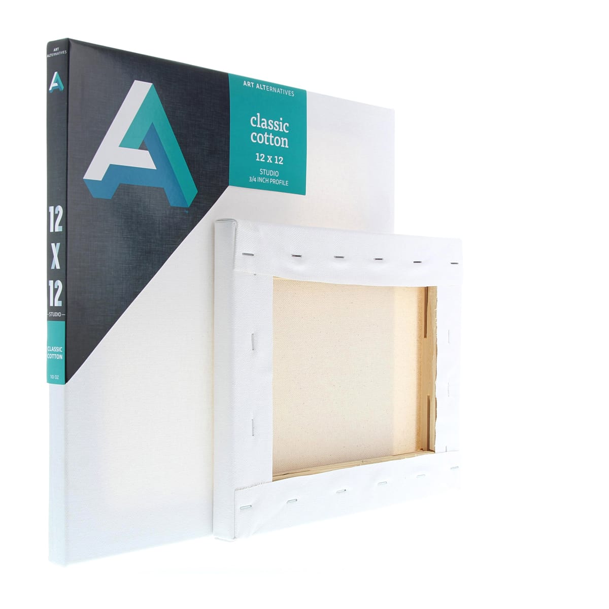 Art Alternatives Classic Cotton Stretched Canvas, Studio, .75 in Profile, 12 in x 12 in