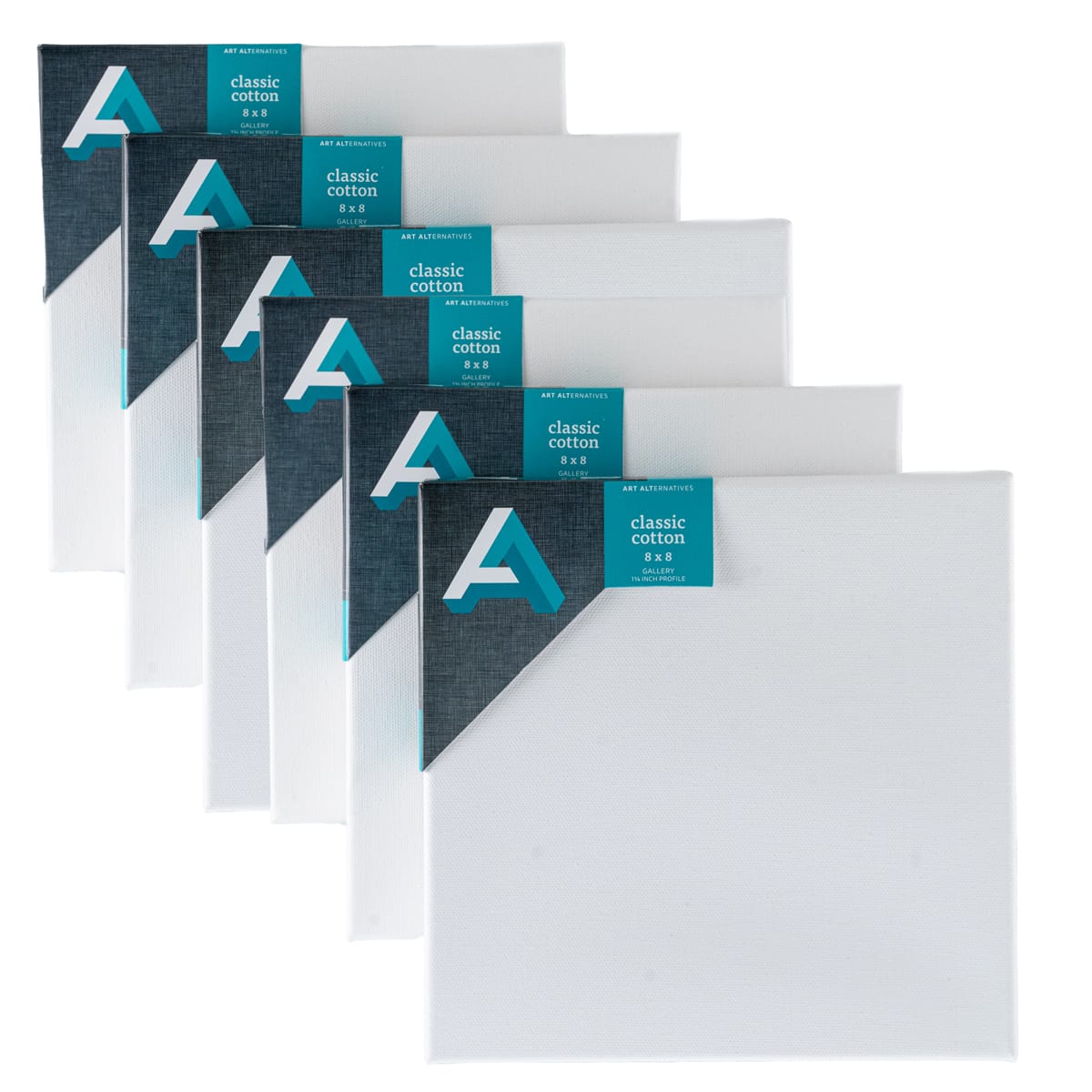 Art Alternatives Classic Cotton Stretched Canvas, Gallery, 1-3/8 in Profile, 8 in x 8 in