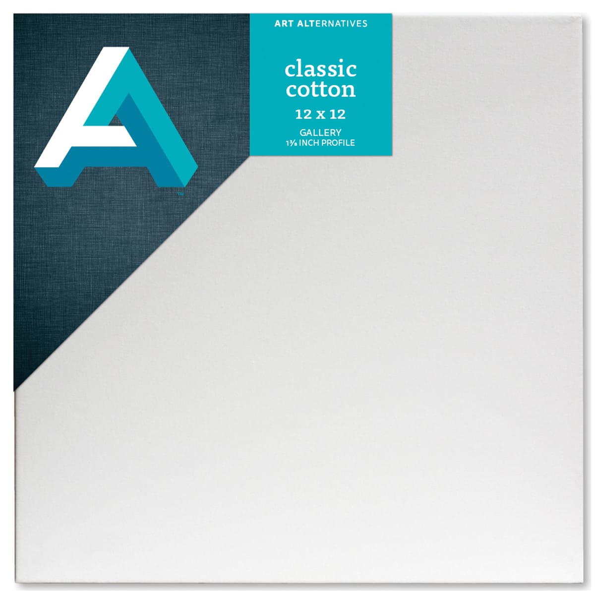 Art Alternatives Classic Cotton Stretched Canvas, Gallery, 1-3/8 in Profile, 12 in x 12 in