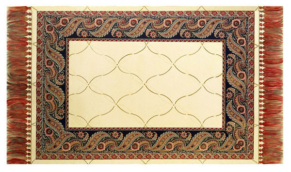 Fredrix Floor Cloth Canvas - Finished painted Oriental design rug on Floor Canvas