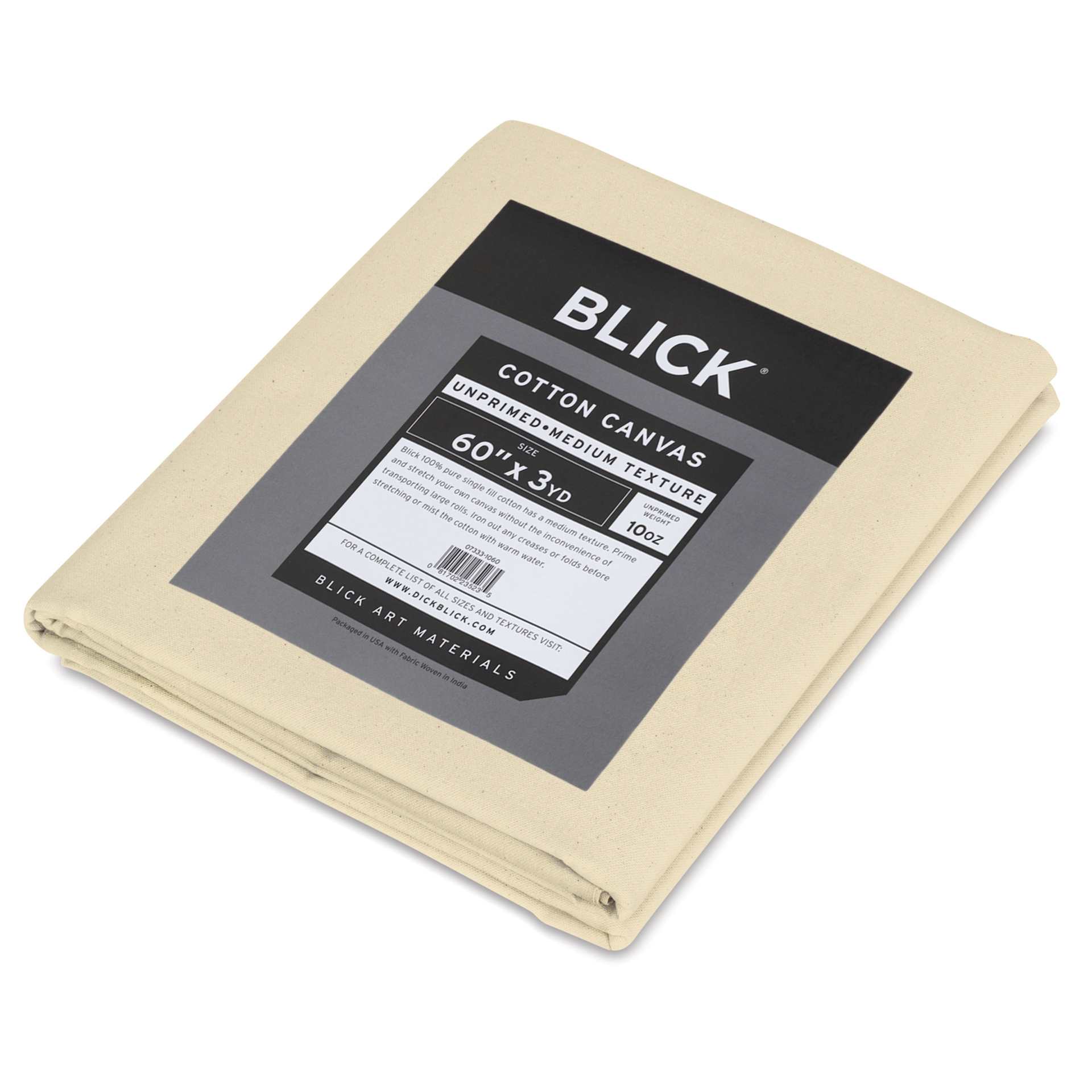 Blick Canvas Blanket - 10 oz, 60" x 3 yards, Cotton, close-up of label