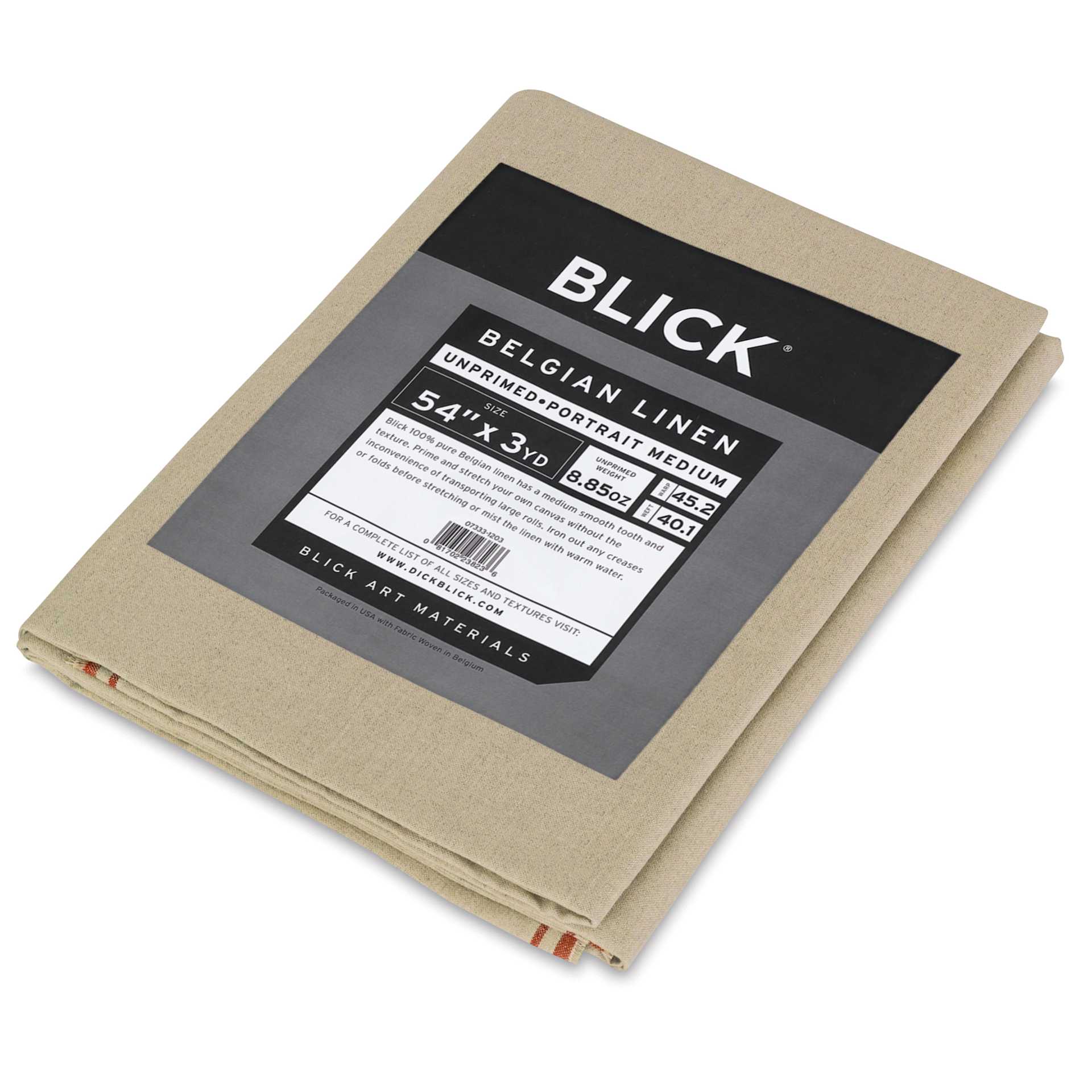 Blick Canvas Blanket - 54" x 3 yards, Portrait Linen, Medium, close-up of label