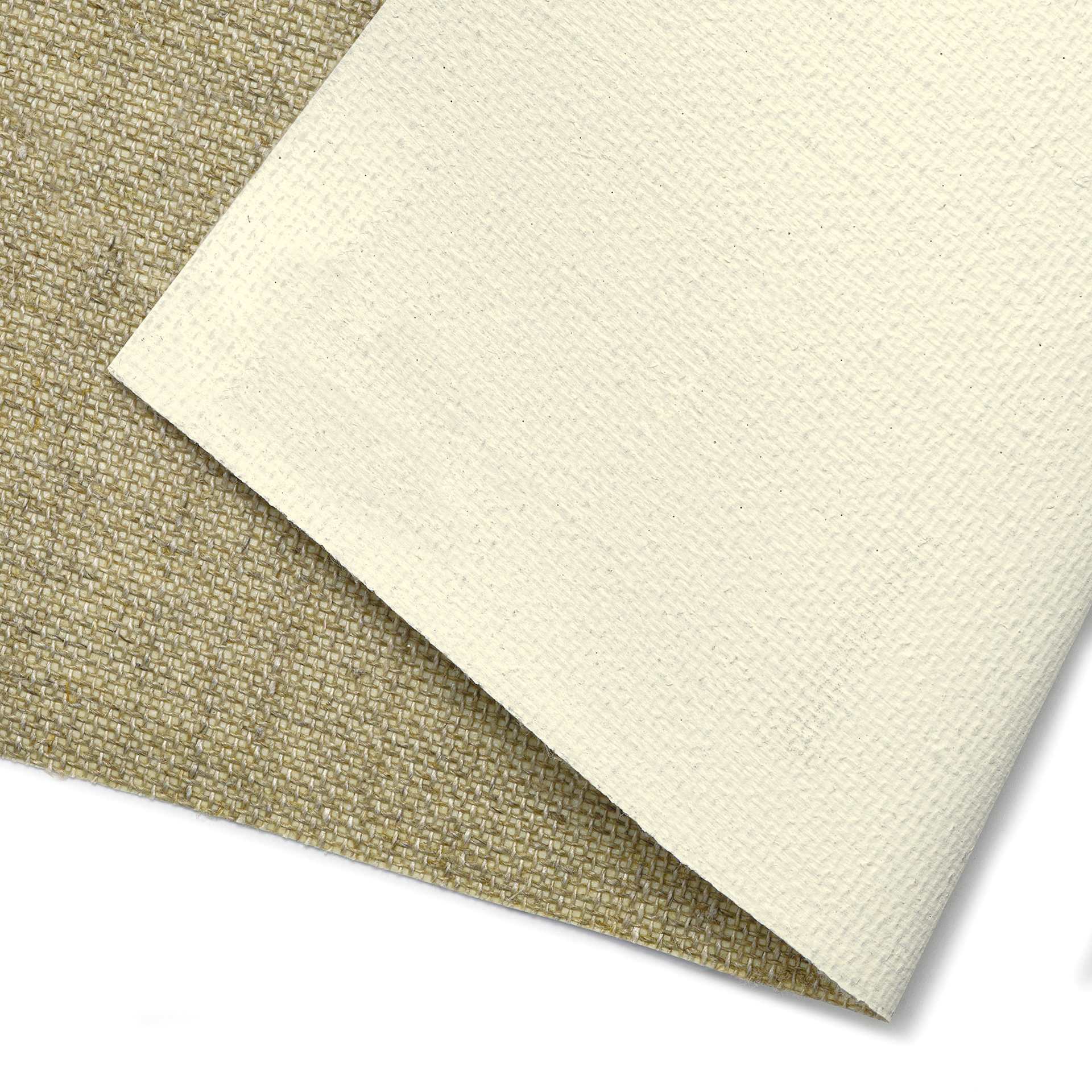 Artfix Linen Canvas Roll - 85" x 5 1/2 yd , Double Universal Acrylic Primed, Medium Texture, close-up of canvas