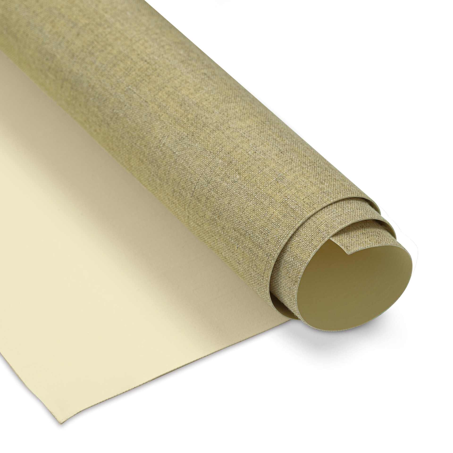 Artfix Linen Canvas Roll - 85" x 5 1/2 yd, Quadruple Oil Primed, Extra Fine, close-up of roll Artfix Linen Canvas Roll - 85" x 5 1/2 yd, Quadruple Oil Primed, Extra Fine, close-up of roll