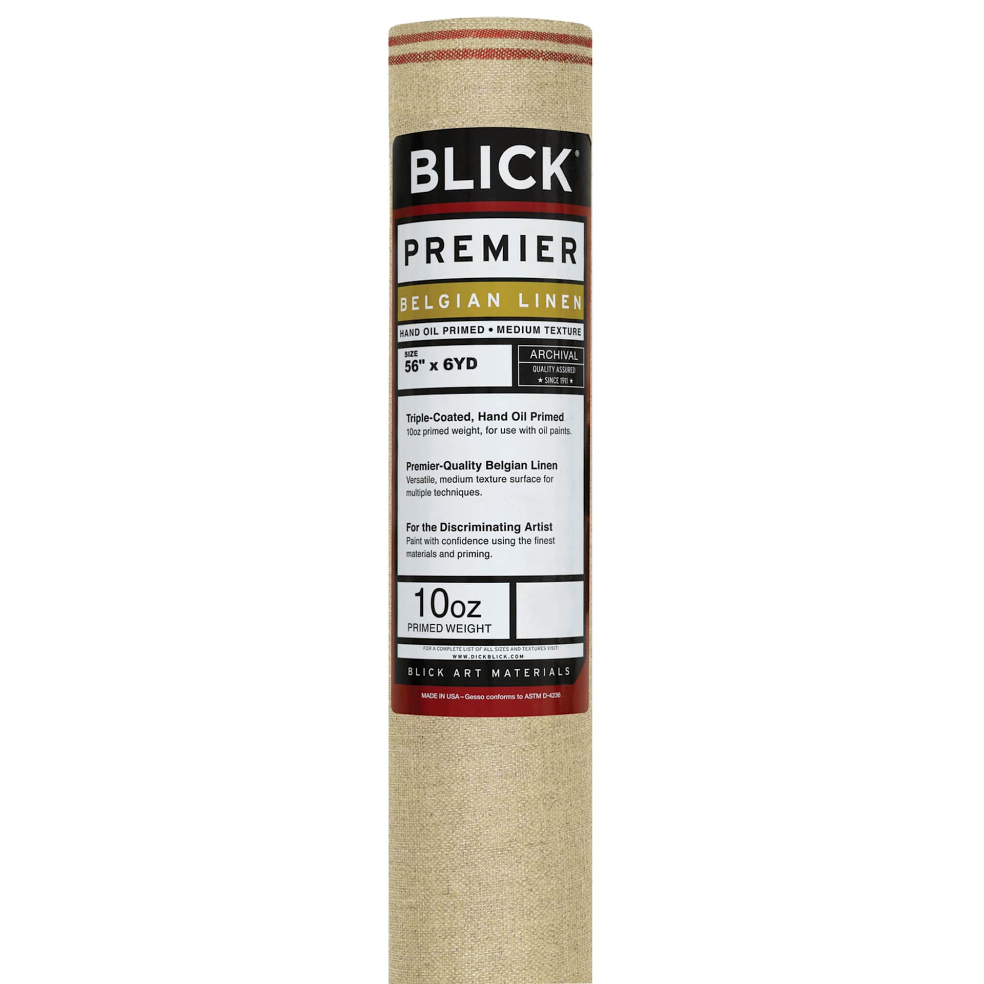 Blick Premier Belgian Linen Canvas Roll - 56" x 6 yds, Oil-Primed
