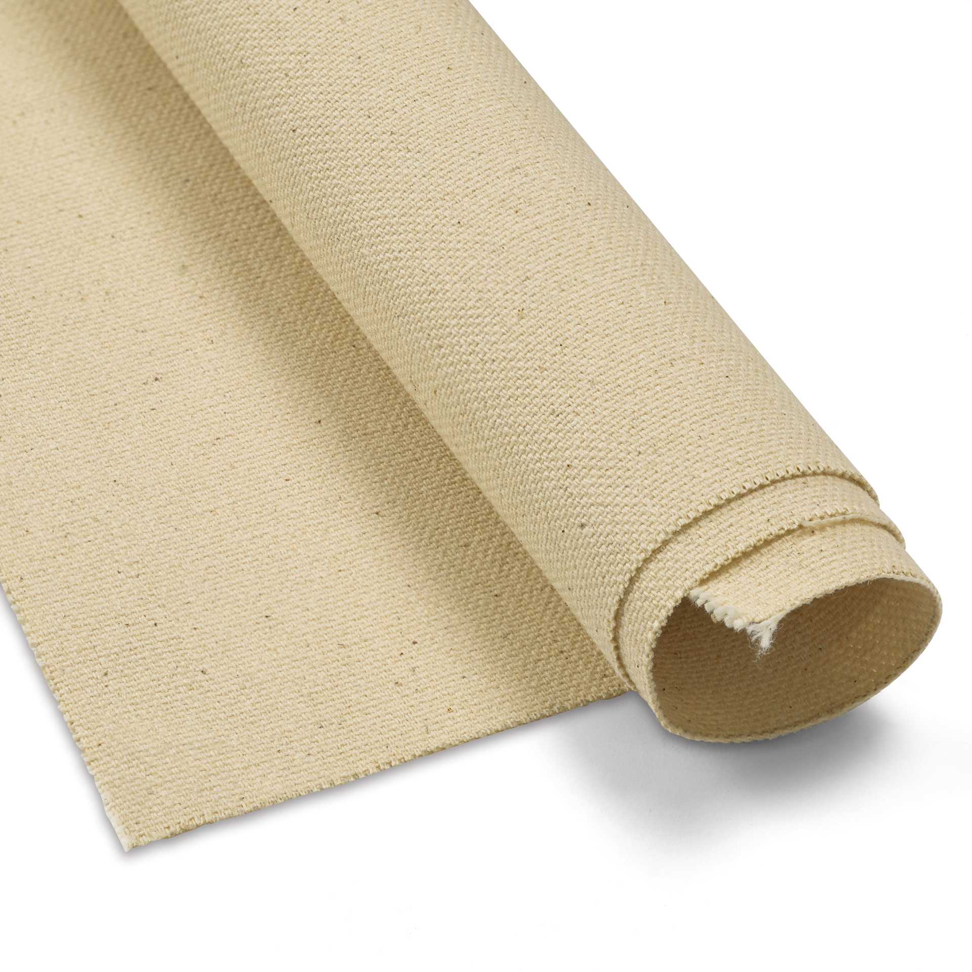 Blick Unprimed Cotton Canvas - Lightweight, Medium Texture, 72" x 50 yds, close-up of roll