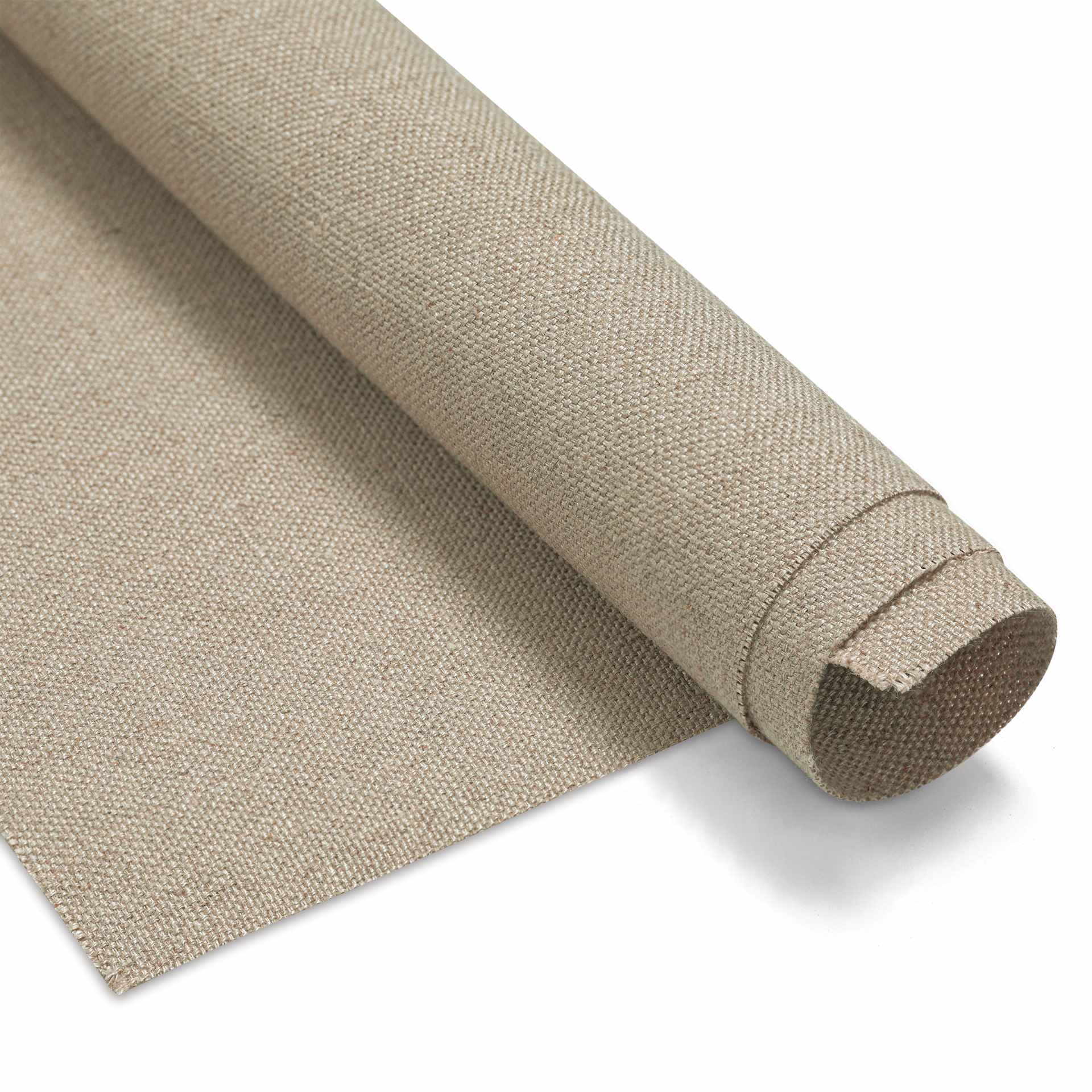 Blick Unprimed Belgian Linen Canvas - Type 73D, 72" x 50 yds, Roll, close-up of roll